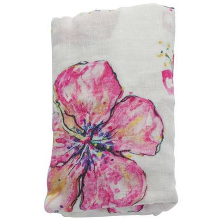 Hibiscus Kiss Muslin Swaddle