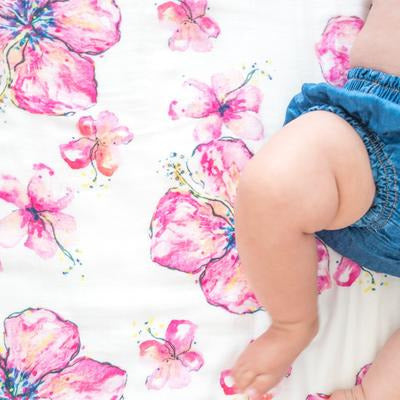 Hibiscus Kiss Baby Blanket