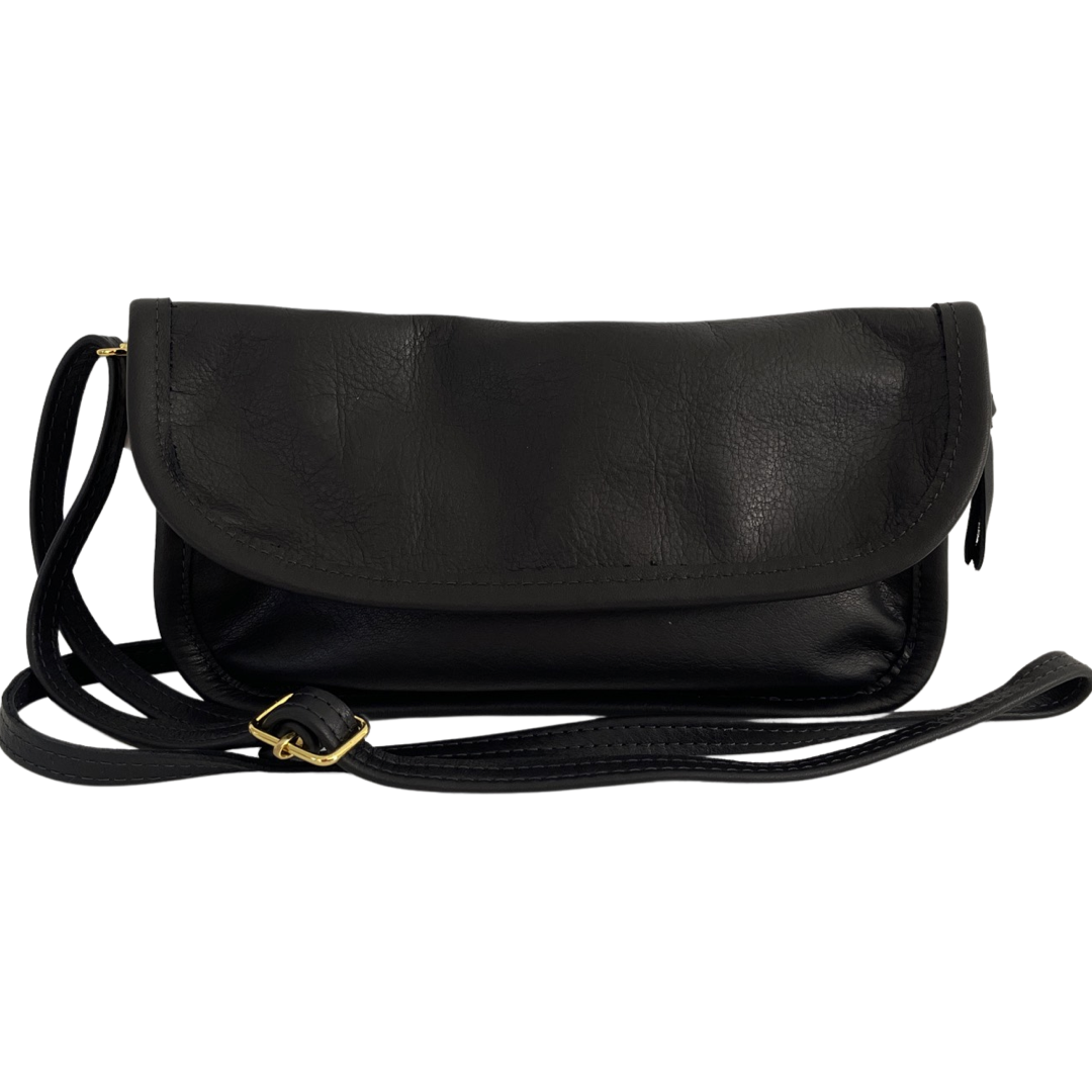 Leather Crossbody / Hip Bag in Onyx