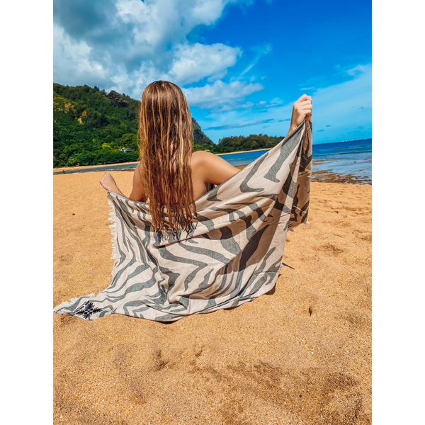 White Tiger Luxe Beach Towel